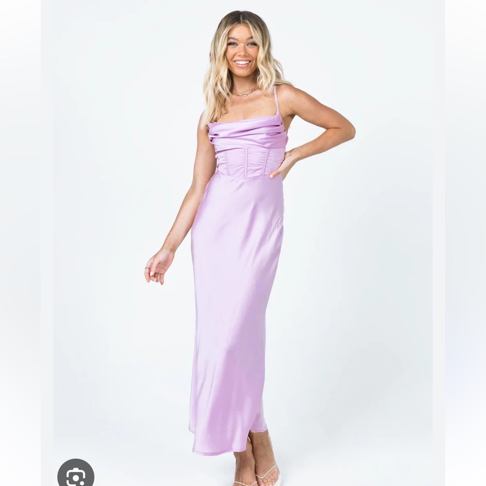 Purple corset formal maxi dress